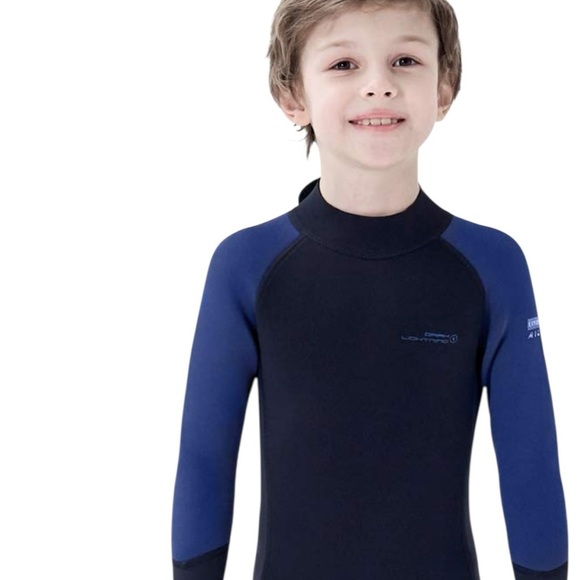 Dark Lightning 3/2mm Kids Wetsuit Neoprene Thermal Blue/Black Size Medium NWOT - Picture 8 of 14